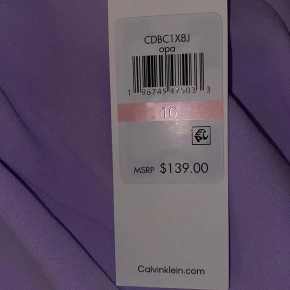 💐NWT! Lavender CALVIN KLEIN Sleeveless Tie Neck Jumpsuit - Size 10 - Picture 3 of 7